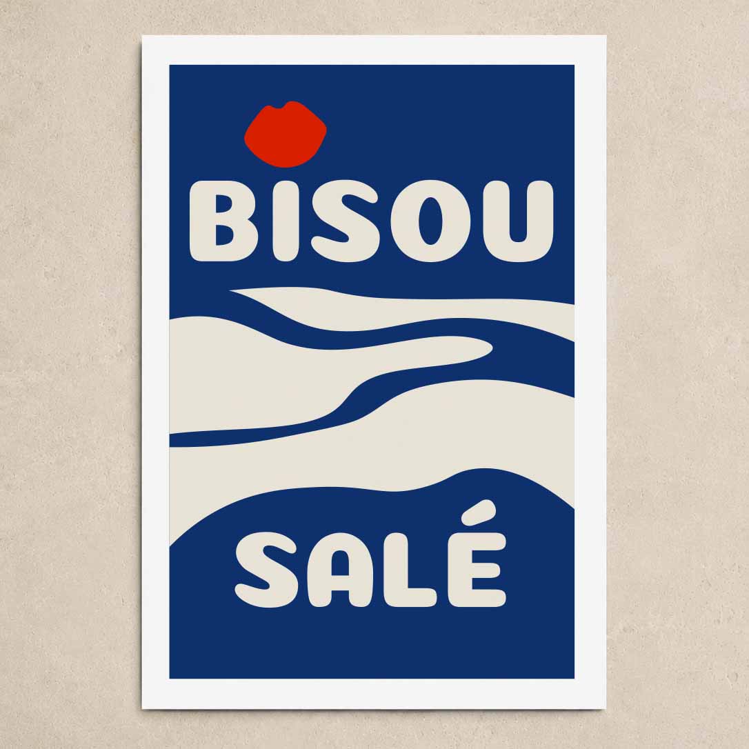 Affiche Bisous Salé – Vagues abstraites