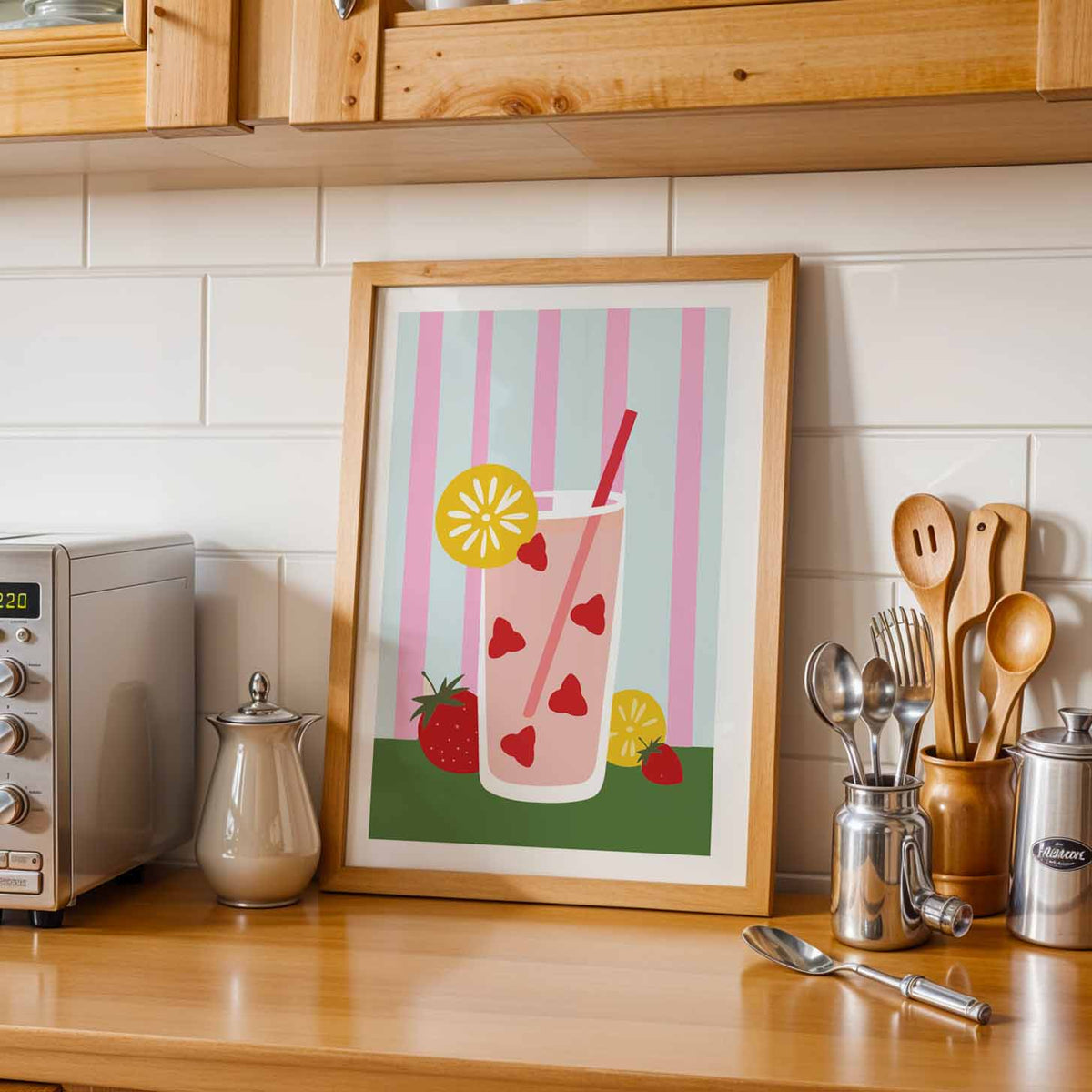 Affiche Cocktail Fraise
